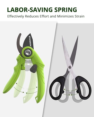 Garden Shears - 6.9" Pruning Shears for Gardening with SK5 Stainless Steel Sharp Blades, Tree Trimmer Garden Scissors with Comfort Handle and Safety Lock, Gardening Hand Tools - Green - style: 6.9" Bypass Green