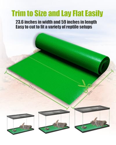Bearded Dragon Tank Accessories, Reptile Substrate Floor for Bearded Dragon Enclosure 4x2x2, Leopard Gecko Tank Liner Mat for 120 Gallon Reptile Tank, Green - color: Green