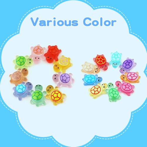 Tmtains Slime Charms Kawaii Resin Charms 3D Cute Nail Charm Mini Flatback Luminous Animal Charm Bulk Resin Jewelry Making Turtle Embellishments Supplies for Cell Phone Scrapbooking DIY Crafts - color: Eb 200Pcs Resin Turtle