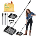 Chicken Poop Scooper for Sand 2-in-1, Heavy Duty Chicken Scooper for Poop with 35" to 65" Stainless Steel Handle, Chicken Coop Scooper Rake, Litter Scooper Sand Sifting Shovel for Chicken Coops & Pet
