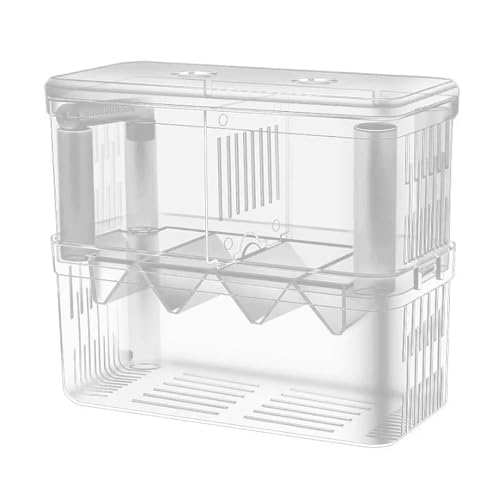 J-star Large Fish Breeder Box for Aquarium Tank, Acrylic Breeding Box for Guppy/Betta/Shrimp/Clownfish, Baby Fish Hatchery & Isolation Tank - size: Large