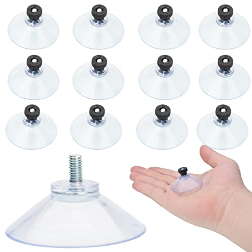 AccEncyc Suction Cup 40 mm Glass Suction Pads Clear PVC Sucker Pads Suction Holder Without Hooks for Bathroom Wall Door Glass Window Car Shade (Black, 12pcs) - size: 12Pcs Black