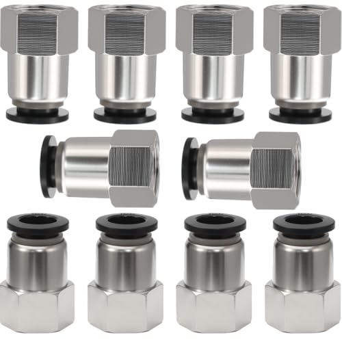3/8 Air hose fittings, Push to Connect Air fittings Female Straight 3/8 Inch Tube OD x 3/8 NPT Thread Fitting (Pack of 10) - size: OD 3/8 - NPT 3/8, style: Female thread