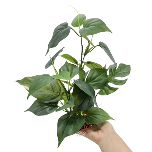 M2cbridge Fish Tank Plastic Soft Grass Artificial Betta Water Plants Decoration Goldfish Hide 12" (Tall Anubias 2pcs) - color: Tall Anubias
