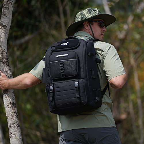 KastKing KarryAll Fishing Tackle Backpack with Rod Holder 4 Tackle Boxes,40/26L Tackle Bag Storage Fishing Gear and Equipment - color: A: Large (40 L) - Black