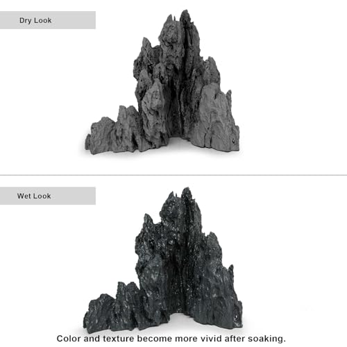 FZONE Resin Seiryu Stone Model Ph-Neutral Aquarium Rocks for aquascaping, Micro-Landscapes