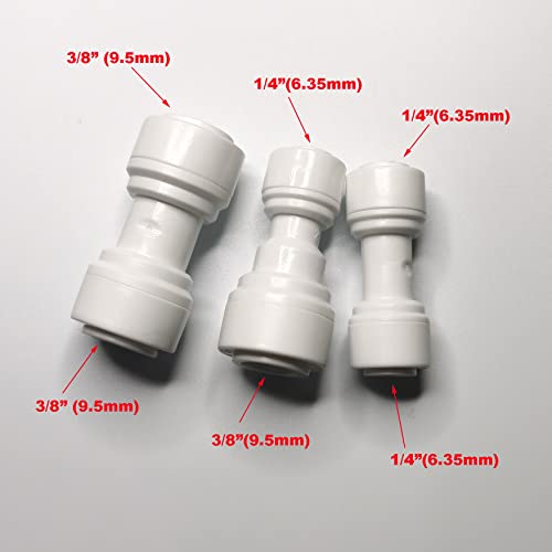 Malida 1/4" OD to 1/4" OD push fit straight union quick connector for RO water system push to connect tube (10pack) - size: I-TT-0202