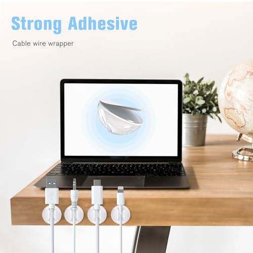 12 Pack Cable Clips, Znben Clear Cord Organizer Holder Adhesive Cord Management Charger Wire Holder Clips for Desk, Home, Office, Car, Cubicle, Nightstand - color: Clear, size: Small