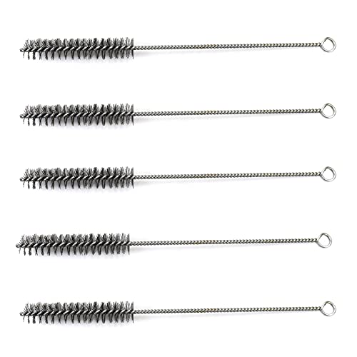 Utoolmart Wire Tube Brushes, Stainless Steel Bottle Bristle Cleaning Spiral Power Pipe Brush,0.8-inch Diameter 12-inch Length, Long-Handle Cleaner for Auto Parts, Bottles,Tubes, Keyboards,Glass - color: 5pcs, size: 2cm