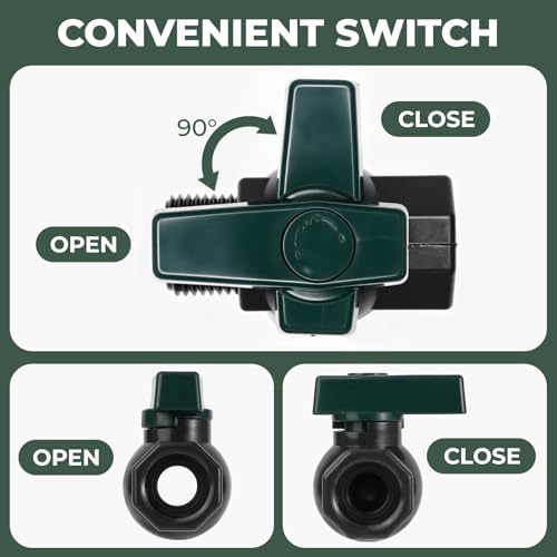 Rain Barrel Spigot Kit 3/4" GHT Garden Diverter with Bulkhead Fittings Garden Hose Faucet Thread Ball Valve for Water Adapter Tanks, Aquariums Rain Barrel Diverter Kit （2 Pack）