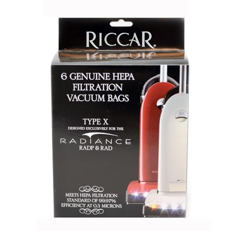 Riccar Upright HEPA Bag 6 Pack Bags Type X Radiance; Simplicity Synergy by Riccar