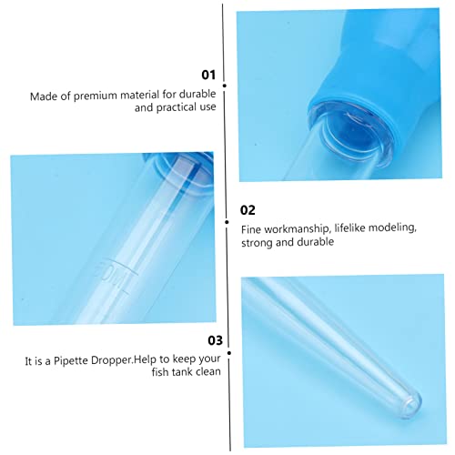 NOLITOY Aquarium Fish Tank Cleaner Pipette Dropper Manual Water Changer Vacuum Siphon Tool for Waste Removal and Feeding 16.92In Stainless Suction Device - color: Blue, size: Size 2
