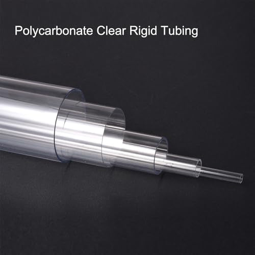 uxcell Clear Rigid Tubing 7mm(0.28") ID x 9mm(0.35") OD x 1Ft Length Round Plastic Polycarbonate Tube - size: 7mmx9mm