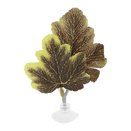 Betta Fish Bed, Betta Leaf Bed, Plastic Betta Hammock, Betta Hammock Pad with Suction Cup, Betta Fish Resting Place Betta Fish Supplies Aquarium Decor, Brown - color: Brown
