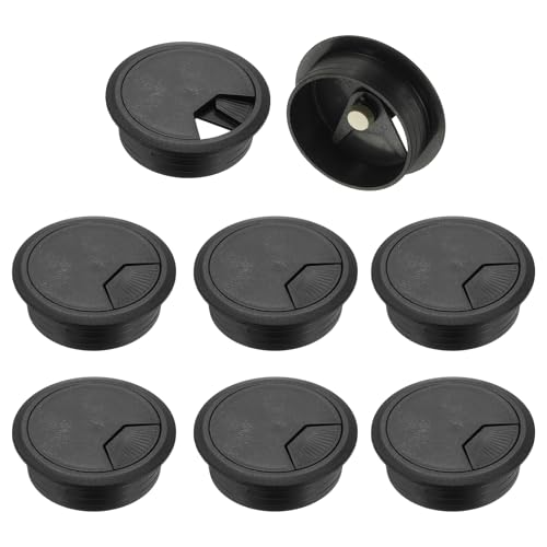 M METERXITY 8-Pack Cable Hole Cover, 2.8 Inch 70mm ABS Desk Cable Wire Cord Grommet Hole Cover for Home/Office Desktop Wire Organizer [Black] - color: Black, size: 2.8"