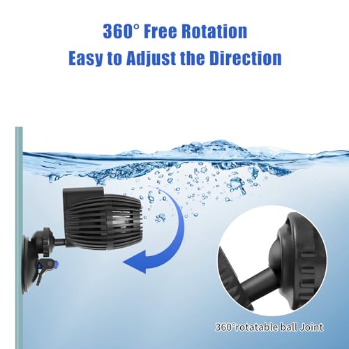 AQUANEAT 2 Pack Aquarium Circulation Pump, 480 GPH Fish Tank Powerhead, Saltwater Wave Maker, Submersible Water Pump with Suction Cup - size: 480 GPH