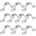 AKIHISA Pipe Clamps, 10 Pcs U Tube Strap Clamp, 304 Stainless Steel 2 Hole Pipe Bracket, ID 1 1/4Inch(32mm) - size: 1-1/4 Inch, style: 10Pcs