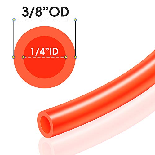 TAILONZ PNEUMATIC Orange 3/8 Inch OD 10 Meters PU Air Tube Pipe Hose Pu Air Hose for Air Line Tubing or Fluid Transfer Tubing - color: Orange-PU, size: 3/8'' OD/32.8ft/10m