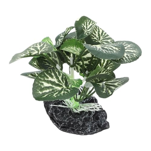 Aquarium Plastic Plants, Silk Aquarium Plants, Silk Plants for Betta Fish Tank, Plastic Plant Decoration for Aquarium, Green, Round Leaves, 3.94" Tall