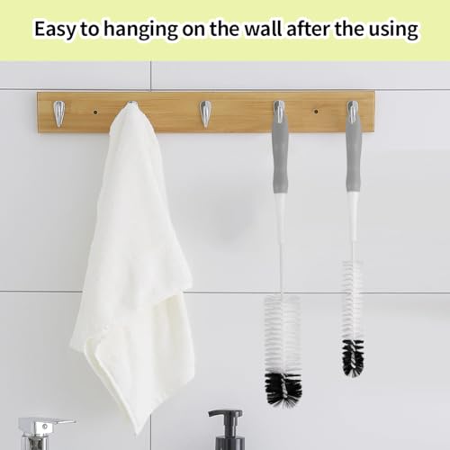 Bottle Cleaner Brush Set - Long Handle Bottle Brushes for Cleaning Narrow Neck Bottles, Beer, Wine, Baby Bottle, Pipes, Tubes, and Small Bottle