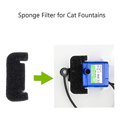8Pack Cat Fountain Filter Sponges for Stainless Steel Fountains Replacement Foam Pre-Filter Sponges for Pet Dog Automatic Water Dispenser,U Shape