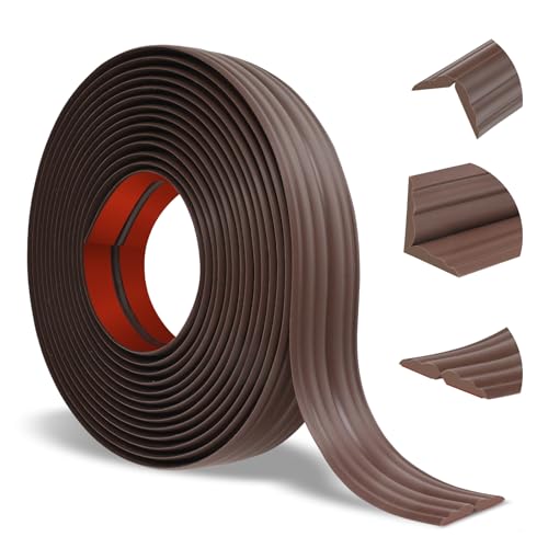 Wall Corner Protector Peel and Stick Corner Trim Molding Flexible Inside & Outside Wall Edge Guard Self Adhesive Moulding Trim for Edge Use, Brown, 0.8” W x 20’ L - color: Brown, size: 0.8 In x 20 Ft