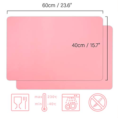 Gartful 23.6 x15.7 inch Resin Silicone Mats, X-Large Silicone Sheets for Jewelry Casting Molds, Nail Art, Acrylic Pouring, Nonstick Table Protector, Multipurpose Mat, Pink, Set of 2 - color: Pink, size: 2pcs - 23.6 x 15.7 inches