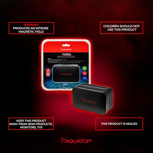 Aquatop Forza Floating Glass Cleaning Magnet 3.94 x 2.36 x 1.77 in – Suitable for 3/8-1/2 in Glass Thickness, Easy Aquarium Cleaning, MGC-10 - size: 1/2" Glass