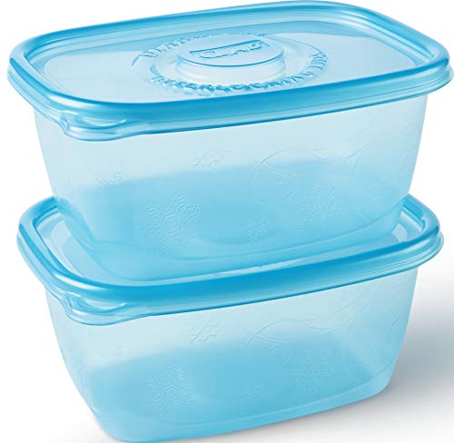 Glad Gladware Freezerware Food Storage Containers, Large Rectangle Holds 64 Ounces of Food, 2 Count Set | Tupperware, Plastic Food Container, Meal Prep Container, Plastic Containers with Lids - size: 2 Count (Pack of 1)