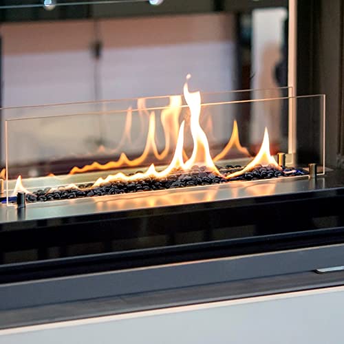 Stanbroil 10-Pound Fire Glass Beads - 1/2 inch Luster Fire Glass Drops for Fireplace Fire Pit | Gas Log Sets | Landscaping | Fish Tank, Onyx Black Luster - color: Onyx Black