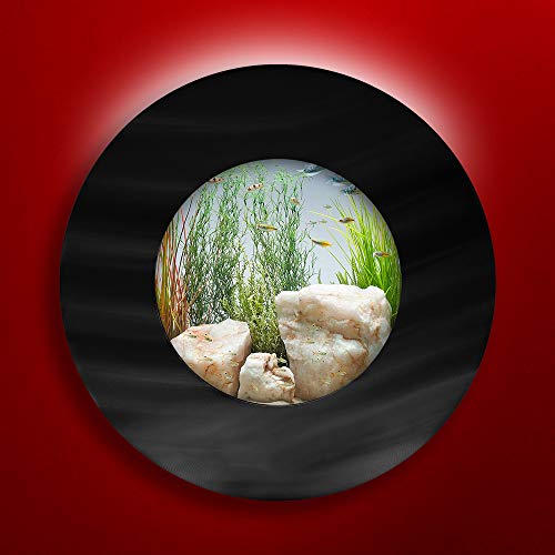 Aussie Aquariums 2.0 Wall Mounted Aquarium - Porthole Brushed Black Fish Tank - color: Black, size: Porthole