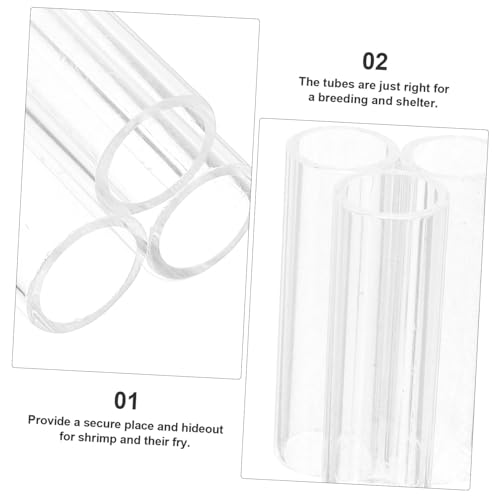 Homoyoyo Acrylic Crystal Shrimp Tube Shelter - 3 Holes Aquarium Hide for Cherry Shrimp & Small Fish Habitat