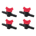 4PCS Plastic Barbed Ball Valve 1/4 in Built In Ball Valve Switch Hose Barb Connector For Drip Irrigation Aquariums Controlling Water Flow in Plant Growing Containers Black