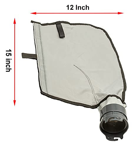 ATIE Pool Cleaner Gray Fine Mesh Bag with Hook and Loop Fastener Enclosure for Pentair Kreepy Krauly Legend, Platinum Pool Cleaner Debris Bags 360009/EU16G with Snaplock - Gray