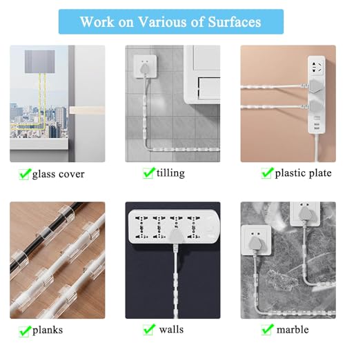80 PCS Cable Clips (Small & Large),Adhesive Cable Clips for Wall,Finisher Wire Clamp for TV PC Laptop,Cable Management Clips Outdoor Light Clips - color: 80PC