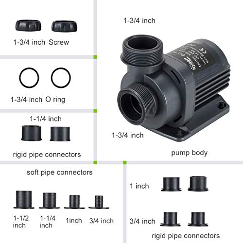 Hygger 2650GPH Quiet Submersible and External 24V Water Pump, with Controller (30%-100% Settings), Powerful Return Pump for Fish Tanks, Aquariums, Ponds, Fountains, Sump, Hydroponics (80W, 19.7ft) - color: 80w, 2650gph, 19.7ft