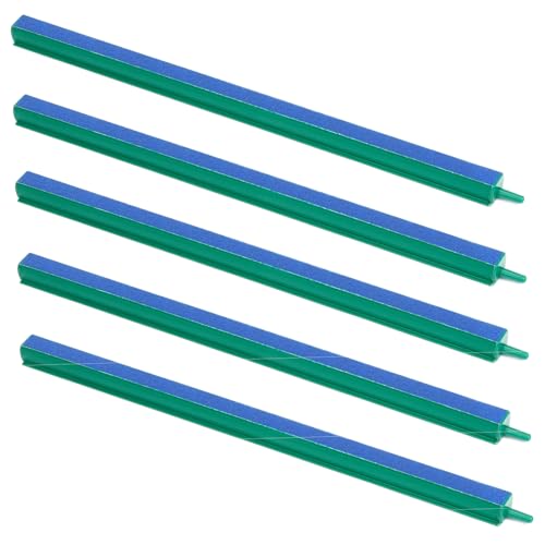 Air Stones for Aquariums 12 Inch Aquarium Air Stones Bar Kit with 5 Pcs Square Oxygen Diffuser Long Bubble Release Mineral Airstones for Fish Tank Pumps DWC Bucket Reservoir Pond - color: Blue, size: 12 Inch