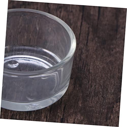 Totority Clear Glass Reptile Feeder Bowl Durable Round Dish for Fish and Reptile Food Smooth Design for Tank Aesthetics Feeding for Lizards and Shrimp
