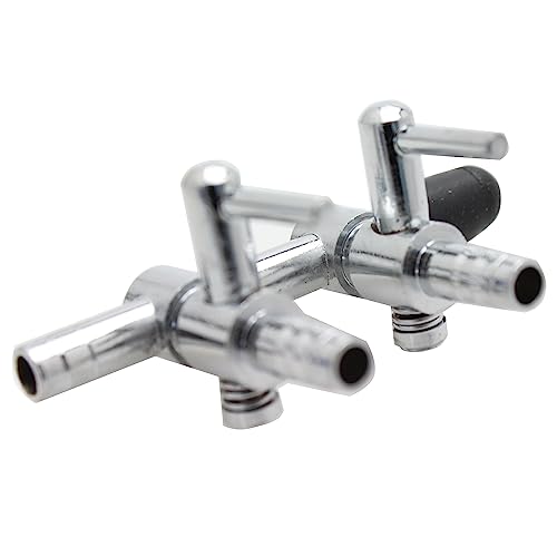 TAODAN 2PCS 2-Way Aquarium Metal Gang Manifold Air Line Control Valve Air Tap Air Splitter Stainless Steel Air Flow Splitter Pump Lever Valve - size: 53x28x22mm 2-Way