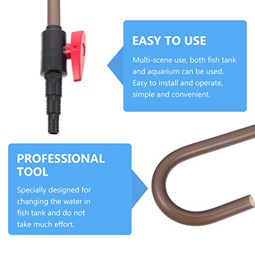 ULTECHNOVO Aquarium Water Filler, Hanging Aquarium Supplies Aquariums Accessories Fish Gravel Spill Conter Free Clamp Tank Pipe Type Vacuum for Automatic Device