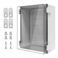 Electrical Box IP65 Waterproof ABS Plastic Enclosure Outdoor and Indoor Project Box Hinged Clear Cover with Mounting Plate Wall Brackets, Outer Dimension 15.7"x 11.8" x 7.1", Grey - size: 15.7"x 11.8" x 7.1" (1pc)