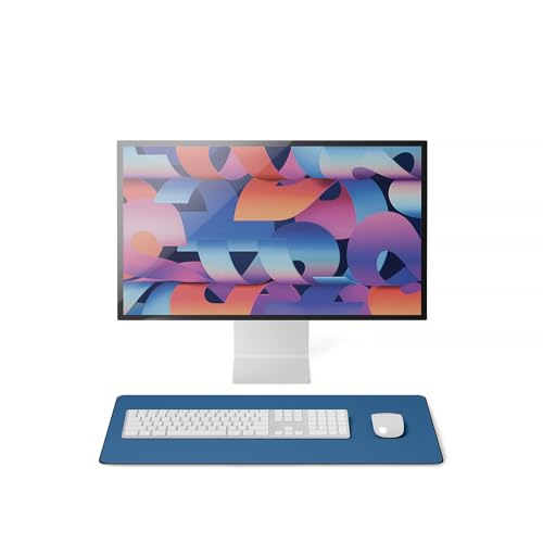 Jotsome Leather Desk Pad Mat, Non-Slip Desk Blotter Pad - Desk Protector for Office, Home, Laptop, and Desktop - color: Midnight Blue, size: 24" x 14"