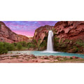 AWERT 48x20 inches Reptile Habitat Background Sunset Mountain Waterfall Terrarium Background - size: 48x20in/120x50cm