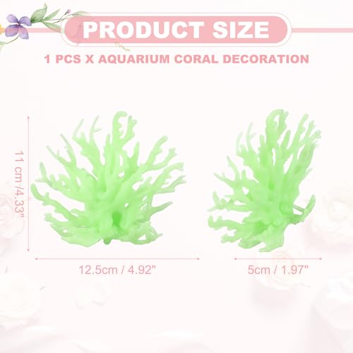 Aquarium Coral Decoration, Fish Tank Decorations Fish Tank Coral Ornaments, 4.9x2x4.3 Inch, (Glowing Green, 1 Pcs), Intended for Aquarium Landscaping Decor - color: Glowing Green, size: 4.9x2x4.3 Inch
