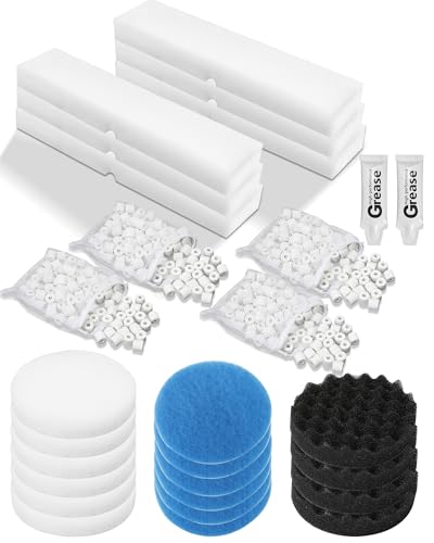 28 Pcs Replacement Filter Media Kit Fit for Fluval FX4/FX5/FX6 Aquarium Filters Including 4 Media Bag, 6 Carbon Foam Pad, 4 Bio-Foam Pads, 6 Foam Block, 6 Water Polishing Pad, 2 Silicone Lube - size: 28 Pcs