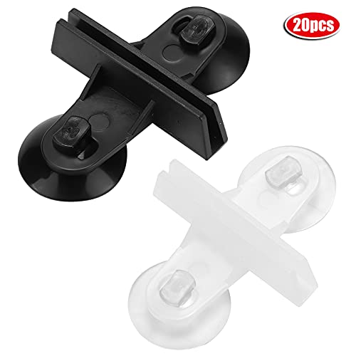 Fish Tank Divider Aquarium Divider Suction Cup Bracket Premium Silicone Glass Cover Support Clips for Separating Fish Tanks Aquariums 20 Pcs White Black 8x5 8cm