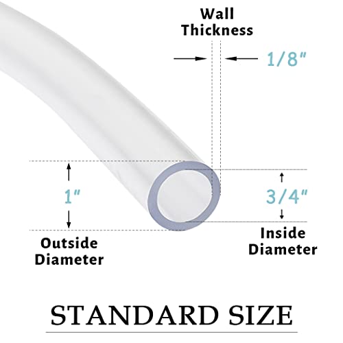 DAVCO 3/4" ID x 100ft Clear Vinyl Tubing, Low Pressure Flexible PVC Tubing, Heavy Duty UV Chemical Resistant Lightweight Plastic Vinyl Hose, BPA Free and Non Toxic - size: 3/4"ID, style: 100 Feet
