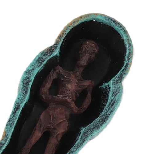 Mummy Coffin Decoration, Ancient Egyptian Theme Resin Skull & Coffin Ornament for Aquariums, Fish Tanks & Home Decor Ideal for Halloween & Festivals