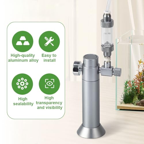 MiOYOOW Aquarium CO2 Bubbler Counter, Non-Return Fish Tank CO2 Check Valve Carbon Dioxide Addition System for Water Plants