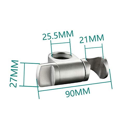Tecmolog Adjustable Shower Head Holder for 25 mm Slide Bar, Stainless Steel Shower Bar Slider Holder Replacement Part Brushed Nickel, ST35 - color: Brushed Nickel
